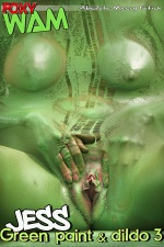 Jess - Green paint & Dildo 3